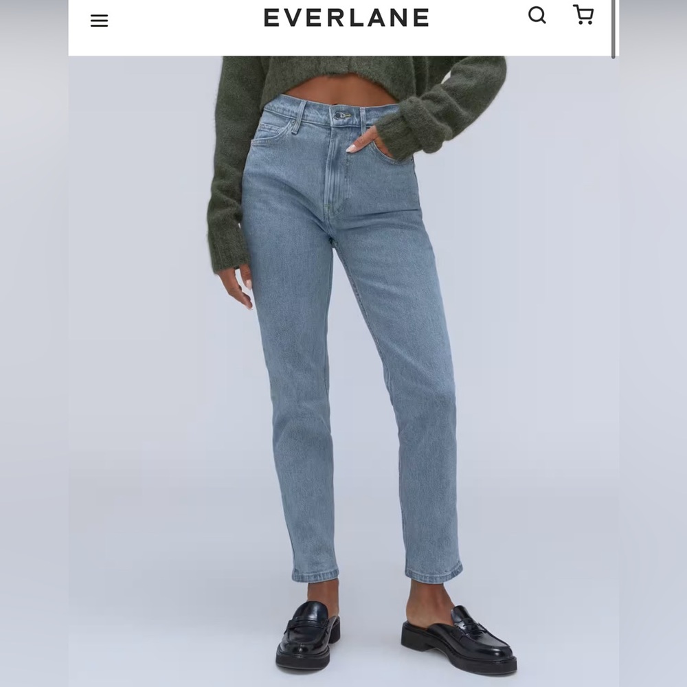 Everlane The Orignal Cheeky Jean, size 28 crop, Organic cotton